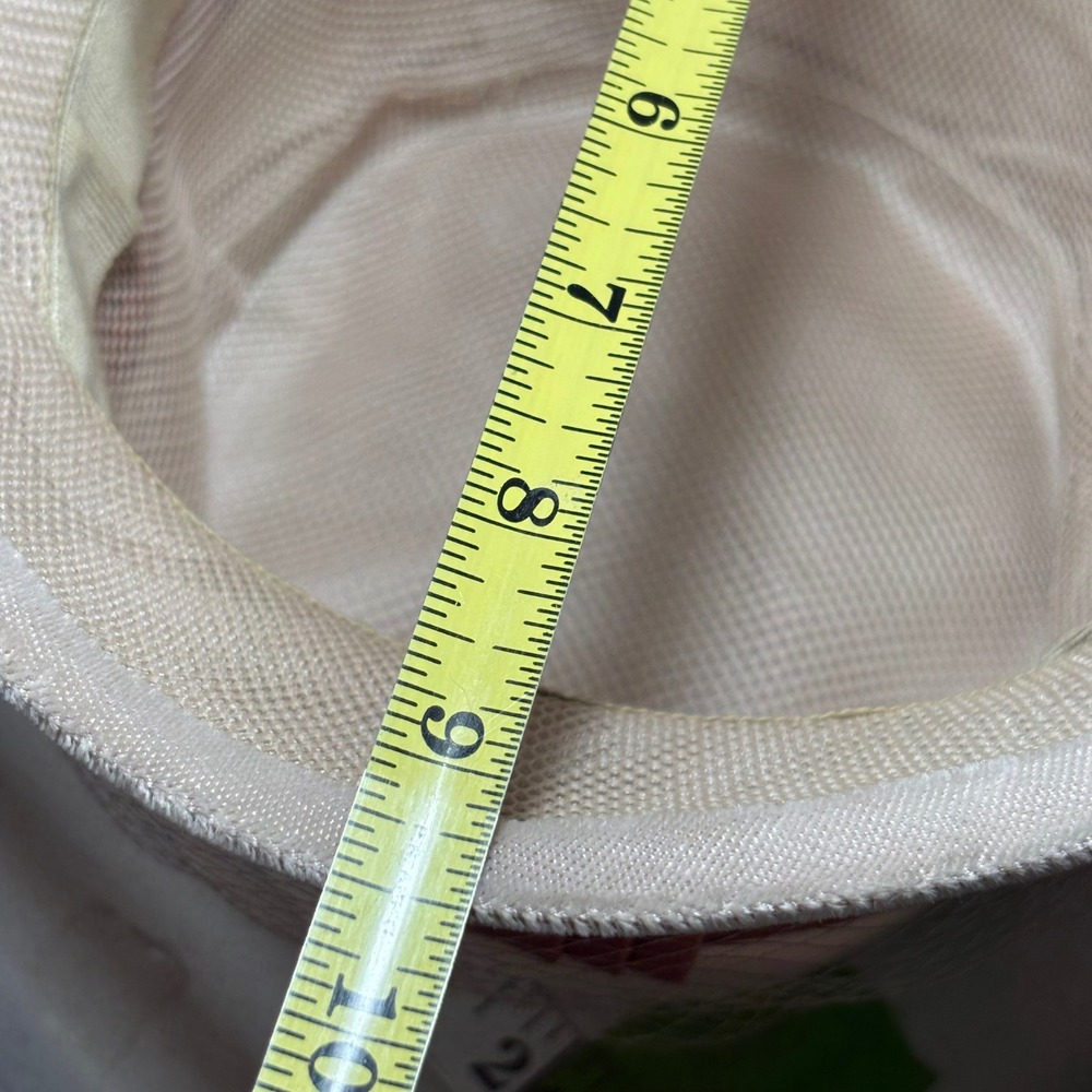 VTG Bucket Hat Cream Union Made Birdcage Veil Copper Satin Ribbon Band - Picture 13 of 15